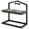 thumbnail image 1 of Gymax Elevated Dog Bowls Feeder Adjustable Raised Bowls Stand with 5 Heights Coffee, 1 of 1