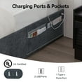 thumbnail image 4 of Sailvan Queen Size Bed Frame with Charging Station and 4 Storage Drawers, Upholstered Platform Bed Frame with Pockets,Wooden Slats Support, No Box Spring Needed, Noise Free, Easy Assembly, Grey, 4 of 10