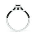 thumbnail image 2 of ANGARA Natural Princess-Cut Enhanced Black Diamond Crossover Engagement Ring in Platinum for Women (Size-4.4mm) | April Birthstone, Anniversary, Jewelry Gift for Women | Enhanced Black Diamond Ring, 2 of 9
