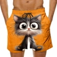 thumbnail image 2 of Hfnxid Mens Beach Shorts Quick Dry Elastic Waist Swim Trunks Printed Drawstring Bathing Suit Summer Lightweight Vacation Shorts with Pockets Orange XXXXXL, 2 of 7