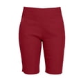 thumbnail image 7 of Women's Soft Solid Elastic Waist Casual Short Pants, Comfy Travel Shorts with Functional Pockets, Lightweight Polyester Blend for Walking, Running Errands, Sightseeing, | TruBelle,Wine M, 7 of 7