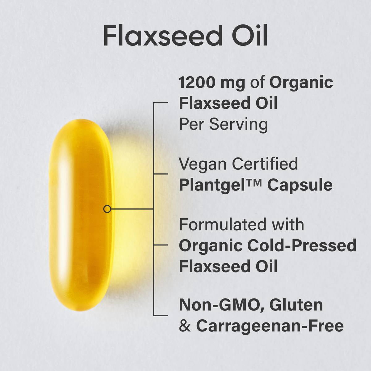 Sports Research® Vegan Flaxseed Oil 1200mg w/ ALA Omega 3 Non-GMO (180 Softgels)