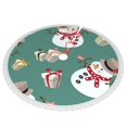 thumbnail image 2 of Faldas para árbol de Navidad con forma de muñeco de nieve de 48 pulgadas, tapete para árbol de Navidad para fiestas de invierno, falda para árbol de Navidad para decoraciones navideñas rústicas, 2 of 8