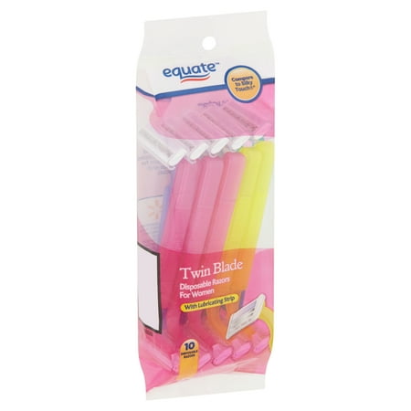 Equate Twin Blade Disposable Razors for Women, 10 Count