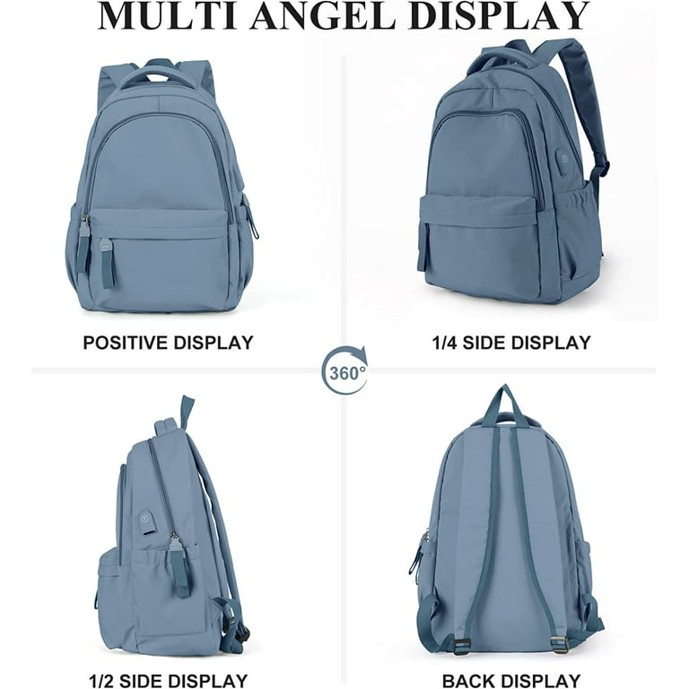 School Backpack for Women Men,Waterproof Bookbag for College Students Small  Cute Backpacks for Boy Girls Teens Fits 15.6Inch Notebook Sapphire Blue