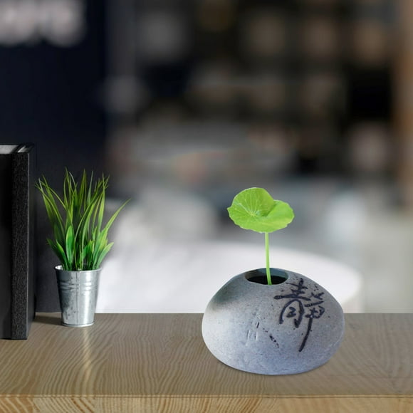 Giyblacko Flower PotsRustic Ceramic Planter With Personalized Inscription Faux Stone Design Thumbsized Flower Pot