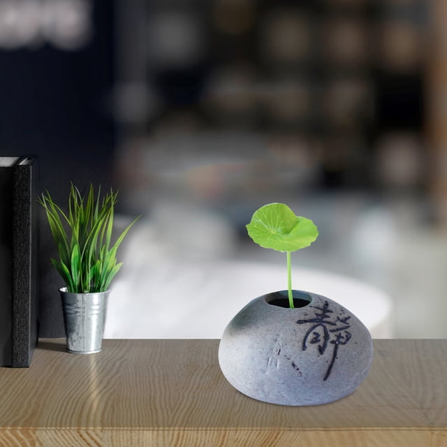 Giyblacko Flower PotsRustic Ceramic Planter With Personalized Inscription Faux Stone Design Thumbsized Flower Pot