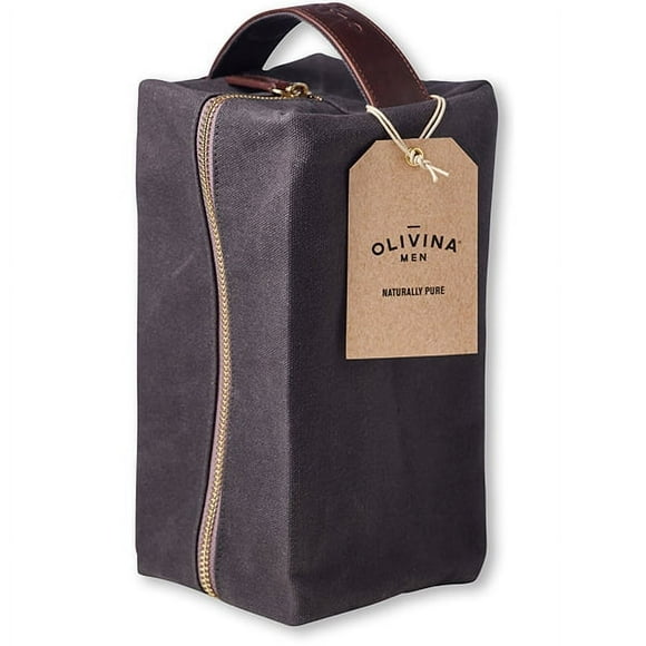 Olivina Men Charcoal Waxed Canvas Travel Bag