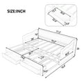 thumbnail image 7 of Twin Size Wooden Daybed with Trundle Bed and Two Storage Drawers, Extendable Bed Daybed for Guest Room, Bedroom and Dorm, Sofa Bed with Two Drawers, Gray, 7 of 7