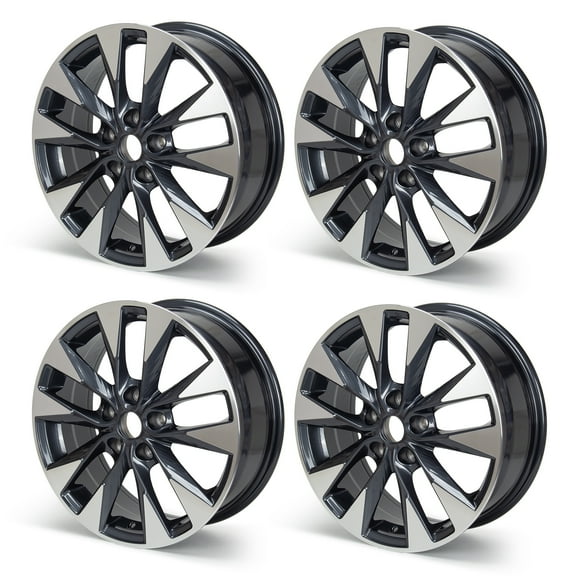 4-Pack NEW 17" Alloy Rim 17x6.5 Inch Replacement Wheel Rim for Nissan Sentra 2016- 2019, Grey Machined 403004FU3A, 403004FR9D