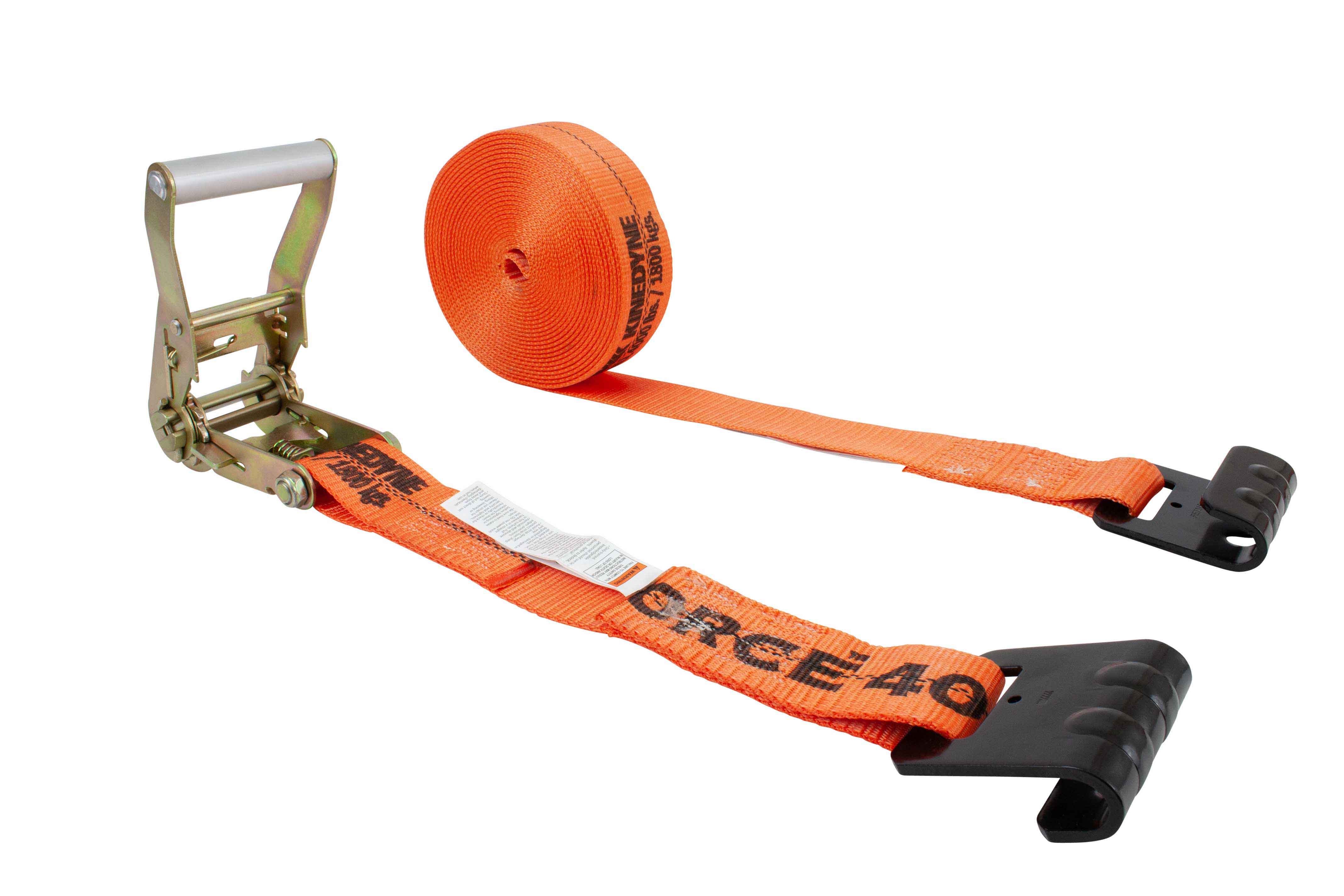 Kinedyne K Force Ratchet Tie Down Straps w/ Flat Hook 4000 WLL