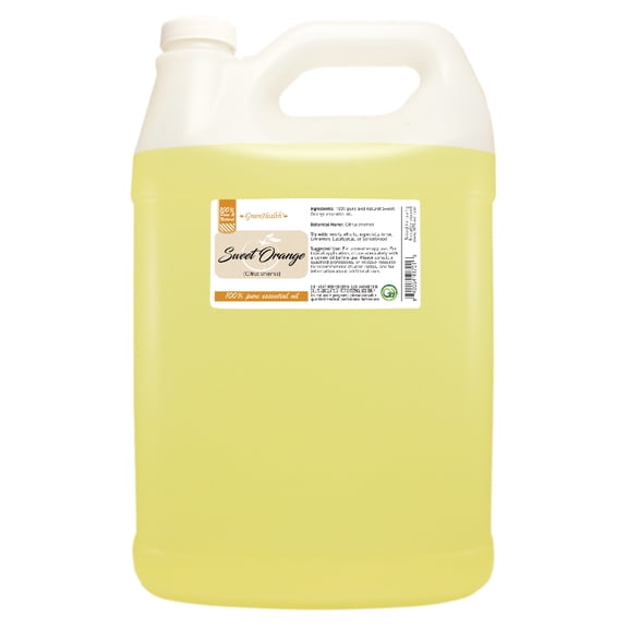 GreenHealth Sweet Orange Essential Oil 128 fl oz (1 Gallon) Plastic Bottle with Cap