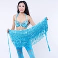 thumbnail image 3 of Fesfesfes Skirts for Women Sequin Belly Dancer Costume Tassel Wrap Skirt Club Mini Skirt, 3 of 3