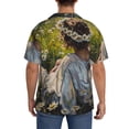 thumbnail image 3 of Sikiie Girl In Field Of Daisies Men's Cuban Shirt, Hawaiian Shirts, Business Casual Button Down Shirts, Short Sleeve Shirt-4X-Large, 3 of 5