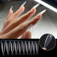 thumbnail image 3 of 120pcs/box Clear Transparent Seamless Fake Nails Full Coverage False Nails Tips Short T-shaped Full Sticker For Nails Manicures, 3 of 5