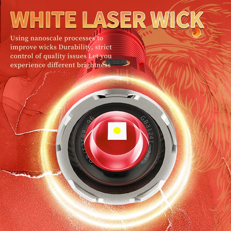 Skyfire High-Lumen, Ultra-Bright Rechargeable LED Flashlight with Zoom, Reverse Charging, Three Modes
