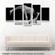 thumbnail image 2 of Cuadro decorativo para Sala, Comedor y Recamara, Jirafas Pareja, Blancoy Negro, Animales, minimalista, moderno, elegante, juego de 5 piezas, 2 of 5