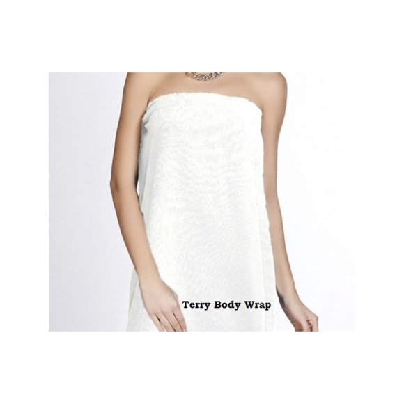 Serviette de Bain en Coton Éponge pour Femmes avec Velcro Taille : L/TG 2/Pack
