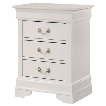 Glory Furniture Louis Phillipe Night Stand in White Color