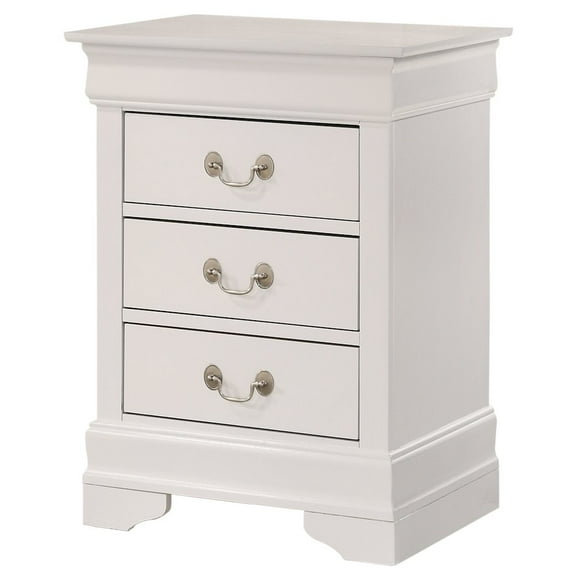 Glory Furniture Louis Phillipe Night Stand in White Color