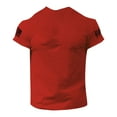 thumbnail image 3 of CIENVNSTG Independence Day Mens Short Sleeve Crew Neck T Shirts Distressed USA Flag Graphic Print Arm Patch Detail Slim Athletic Fit Soft Breathable Vintage Casual 250 Anniversary Tops Red 2XL, 3 of 3