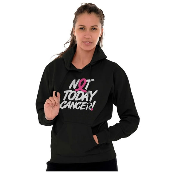 Not Today Breast Cancer Awareness BCA Women Plus Size Graphic Pullover Hoodie Brisco Brands 2X