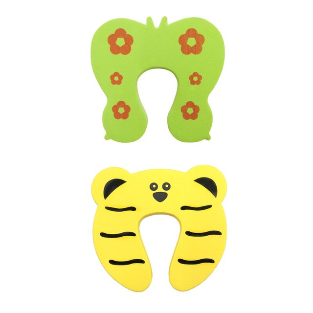Topes de puerta a prueba de niños para bebés, 2 uds., protección de seguridad para los dedos, prevención de ruido, Color aleatorio Tan Jianjun unisex