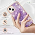 thumbnail image 3 of SaniMore for iPhone 14 6.1" 2022 Case with Wireless Charging Shockproof TPU Backplane Glitter Marble Pattern Fashion Design Anti-drop Anti-fingerprint Skin-feel Cover For iPhone 14, Darkpurple, 3 of 5