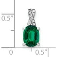 thumbnail image 3 of 14K White Gold Oval Created Emerald And Diamond Pendant (Width 6.25) (Length 14.3) - Jbsp, 3 of 5