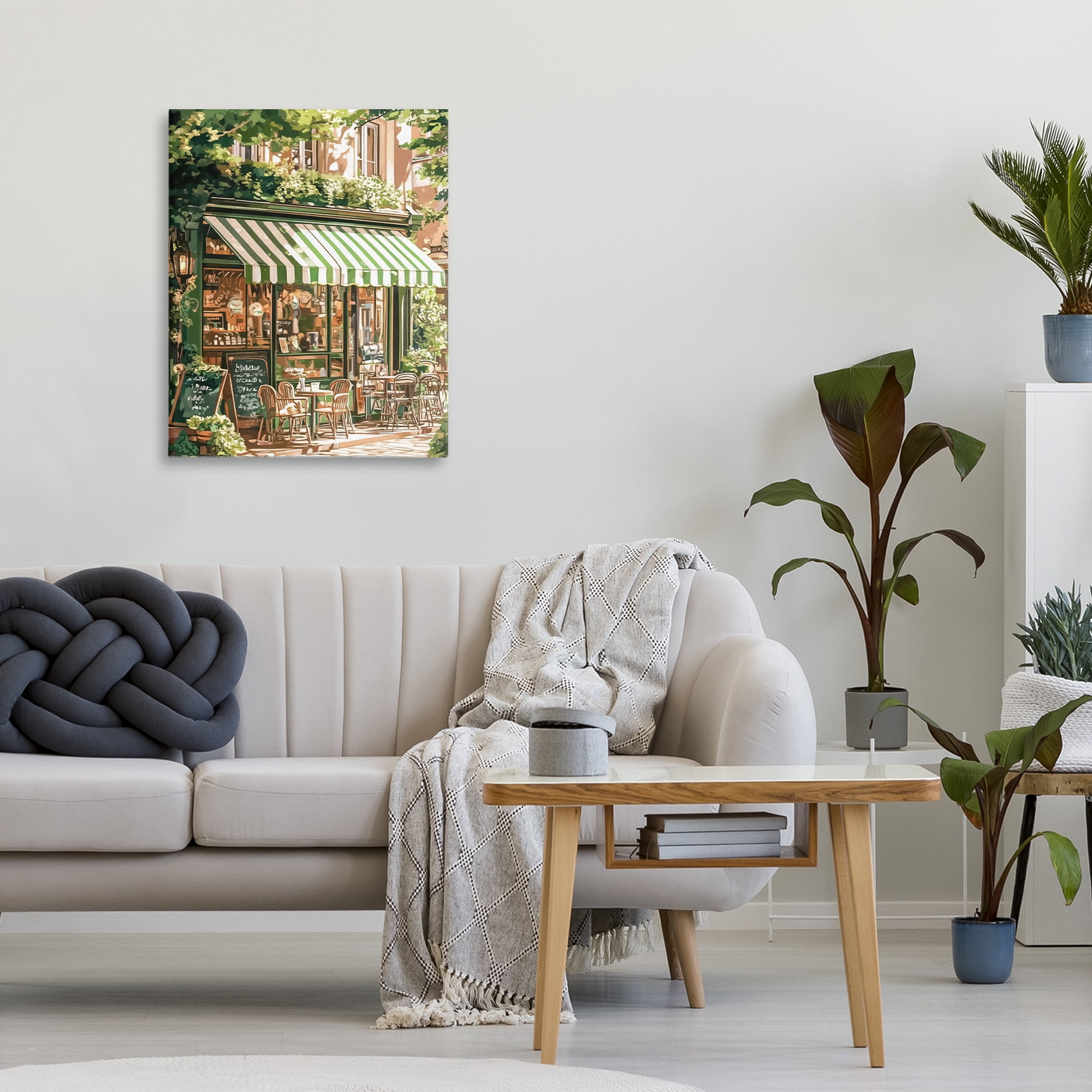 Stupell Industries Coffee Shop Awning & Greenery Canvas Wall Art, design by LSR Design Studio