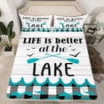 thumbnail image 2 of Homewish Retro Paddle Full Size Sheets 4-Piece for Female Men Adults,Geometric Plaid Breathable Bed Sheets,Lake House Lightweight Sheet Sets,Super Cozy Room Decor, 2 of 7
