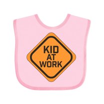 Inktastic Kid at Work Construction Sign Boys or Girls Baby Bib