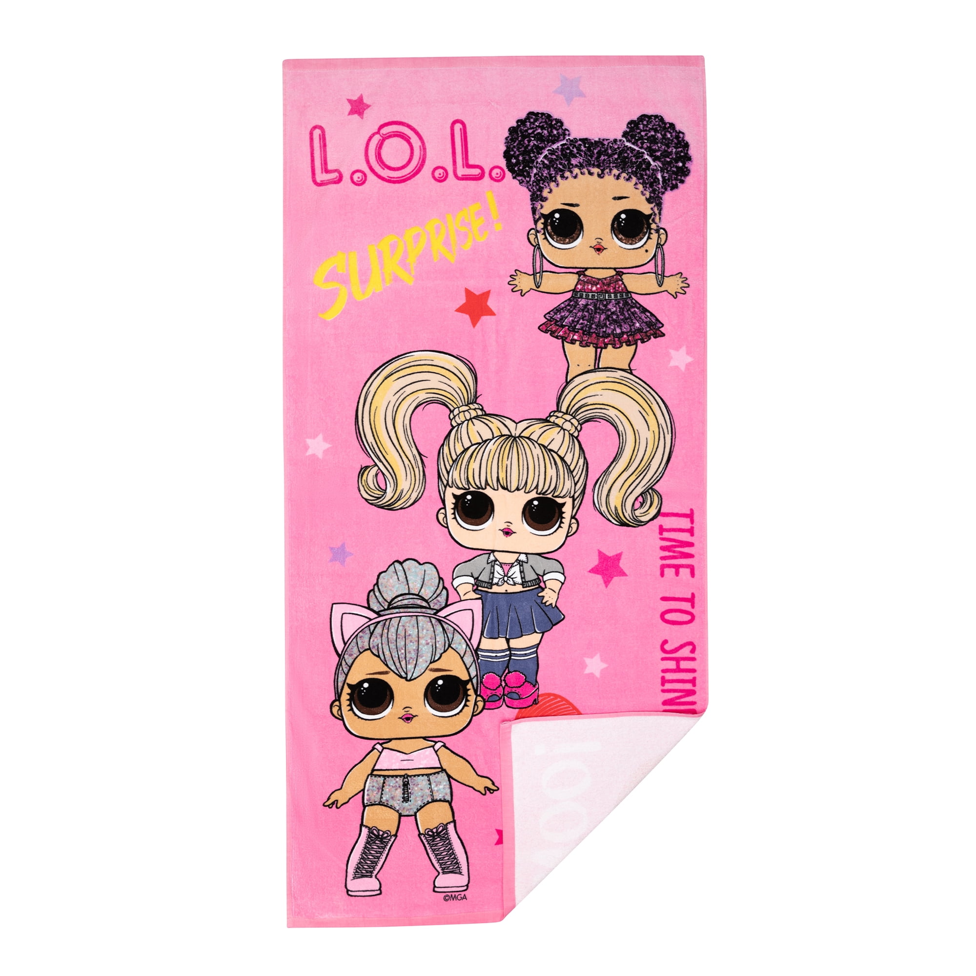 L.O.L. Surprise! Kids Super Soft Cotton Beach and Bath Towel, 28” x 58” , Pink