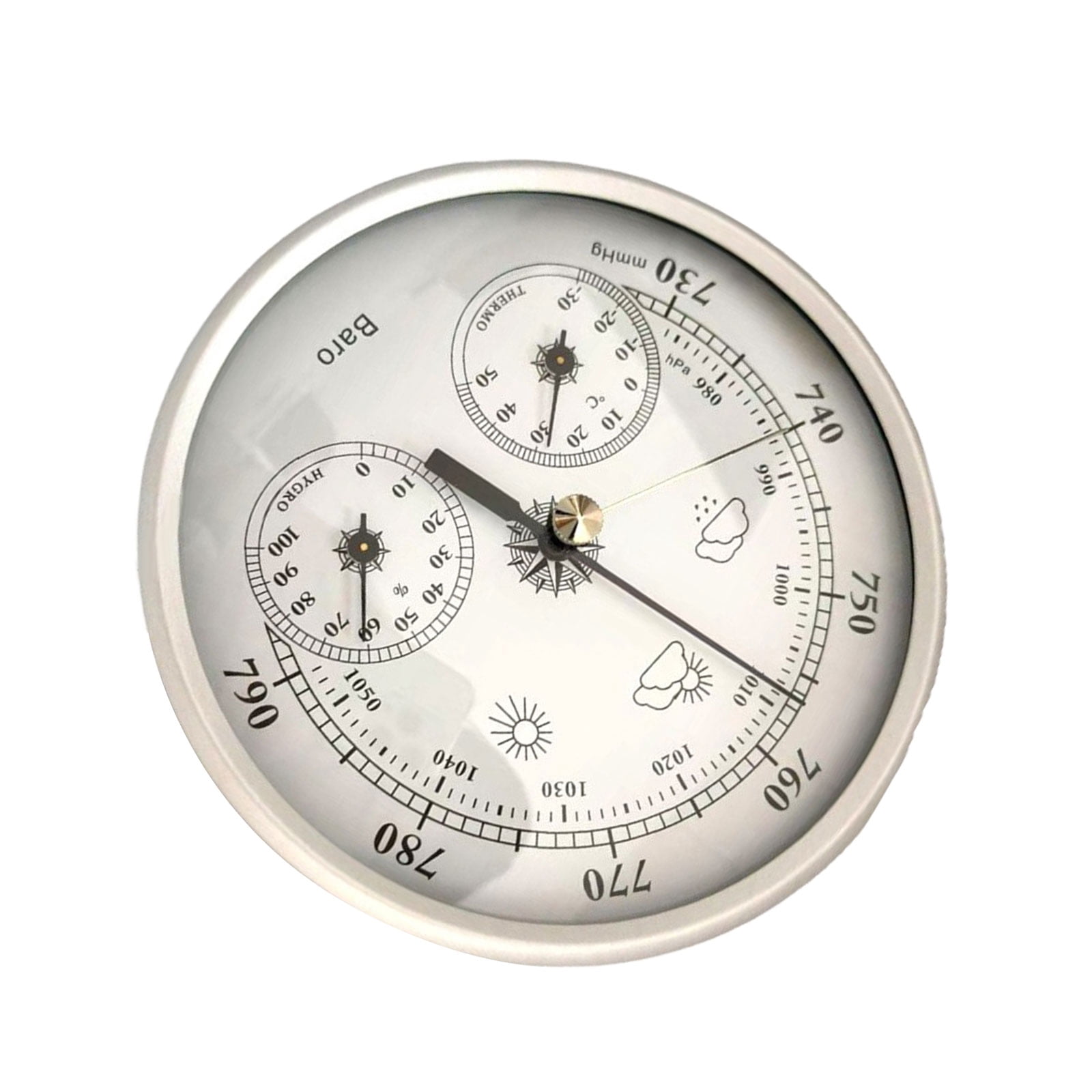 Large Multifunction Weather Instrument for Anglers Stainless Steel Construction Barometers Thermometers Hygrometer