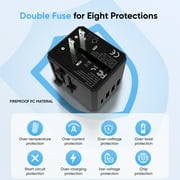 Universal International Travel Adapter Converter with USB Type C, Plug Adapter for European, USA, EU, UK, AUS, East Asia, Middle East, China, Japan, Korea, 150+ Countries, 110V and 220V