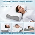 thumbnail image 5 of Cervical Memory Foam Pillow Set of 2 for Neck and Shoulder Pain Relief, Orthopedic Contour Bed Pillow for Side, Back, Stomach Sleepers, Removable and Washable Cover, Grey, 5 of 8