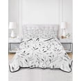 thumbnail image 3 of Gray Leaf Twin XL Size Down Alternative Comforter,Lightweight Comforter Quilt Bedding Set with Pillow Shams Modern Botanical Foliage Plant Country Pastoral Bed Comforter Duvet Insert 68"x98", 3 of 7