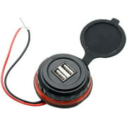Car USB Charger Socket Power Outlet 12V 3.1A for Car Boat Marine RV Mobile Charger Adapter,Red