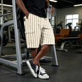 thumbnail image 5 of Mens Baggy Shorts Drawstring High Waist Striped Cargo Shorts Summer Causal Sport Shorts with Multi-Pockets, M, 5 of 6