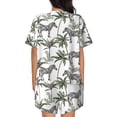 thumbnail image 3 of Lsque Palm Trees Zebra Women's Short-Sleeved Pajama Set - 2 Piece Soft and Lightweight Sleepwear Set-Large, 3 of 9