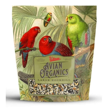 Volkman Avian USDA Certified Organic and Non GMO Bird Food for Large Hookbills and Parrots 4#