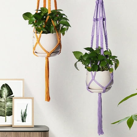 Cheers US Macrame Plant Hangers with Hooks  Indoor Handmade Cotton Rope Hanging Planter Basket  Flower Pots Holder Boho Chic Home Decor