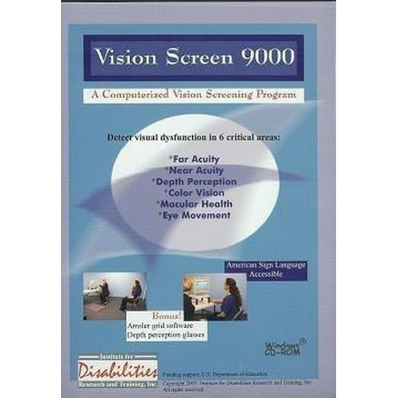 Vision Screen 9000 - Vision Testing Software for Windows Only - American Sign Language (ASL) Accessible