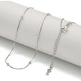 thumbnail image 1 of 1 collar de cadena de latón para mujer, chapado en platino auténtico, minimalista, joyería de moda, regalo de boda o cumpleaños, 17,72 pulgadas., 1 of 2