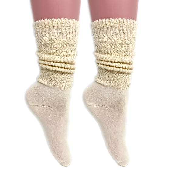 TELOLY Women’S Thin Cotton Slouch Socks – Lightweight & Breathable Scrunch Ankle Socks, 1 Pair (Fits Shoe Size 9-11), Casual Wear, Dance, Machine Washable