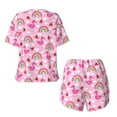thumbnail image 6 of "Wukai Cute Flamingo Women's Pajama Set - Short-Sleeve Top and Shorts with Elastic Waistband and Pockets for Loungewear, Yoga, and Casual Wear-, 6 of 8