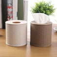 thumbnail image 5 of Rattan Round Tissue Box Wicker Toilet Paper Holder Dispenser for Bathroom Vanity, Toilet Tank, Home Decor, Hotel, Office, Car Accessories, 5 of 5