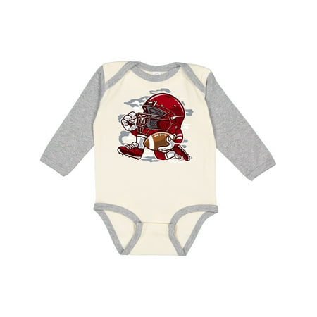 

Inktastic Football Helmet Running Gift Baby Boy or Baby Girl Long Sleeve Bodysuit