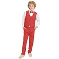 thumbnail image 5 of Lycody 2 Piece Boys Formal Slim Suit for Kids Tuxedo Suits for Wedding Toddler Teen Dress Outfit Vest Pants Set Summer, 5 of 7