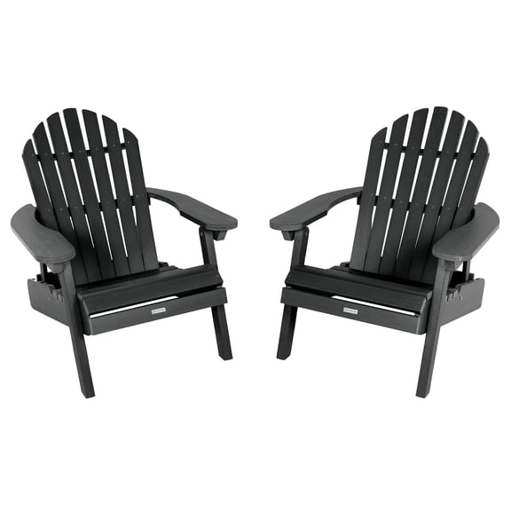 Highwood 2-pc Hamilton Adirondack Set - Folding and Reclining, Outdoor, Eco-friendly, Synthetic Wood